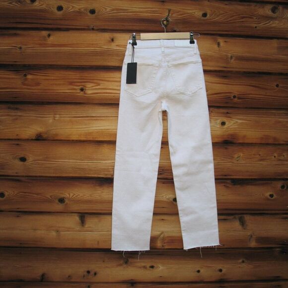NWT  RE/DONE 70s High Rise Stove Pipe frayed straight-leg jeans - Picture 8 of 13
